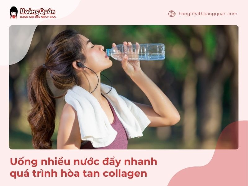 Uống nhiều nước trong quá trình sử dụng collagen