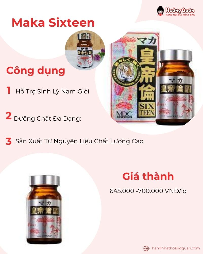 Thực phẩm chức năng cho nam giới của Nhật Maka Sixteen 200 viên