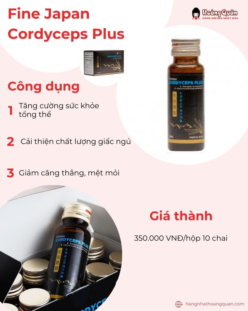 Nước uống Fine Japan Cordyceps Plus Đông trùng hạ thảo