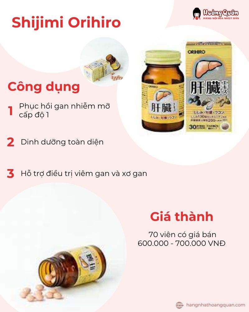 Viên uống bổ gan cho nam giới Shijimi Orihiro 70 viên