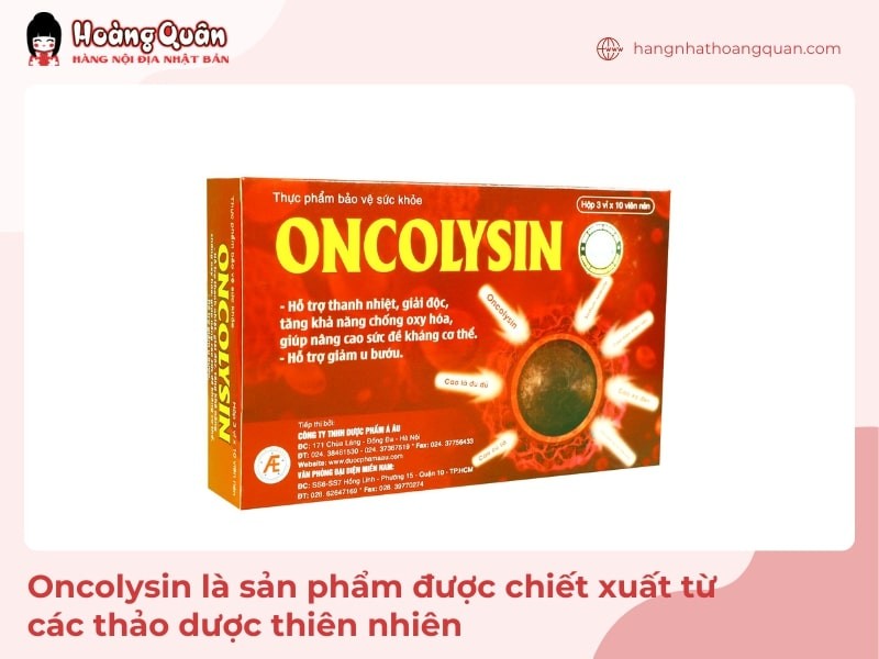 Oncolysin là sản phẩm với bảng thành phần thảo dược tự nhiên