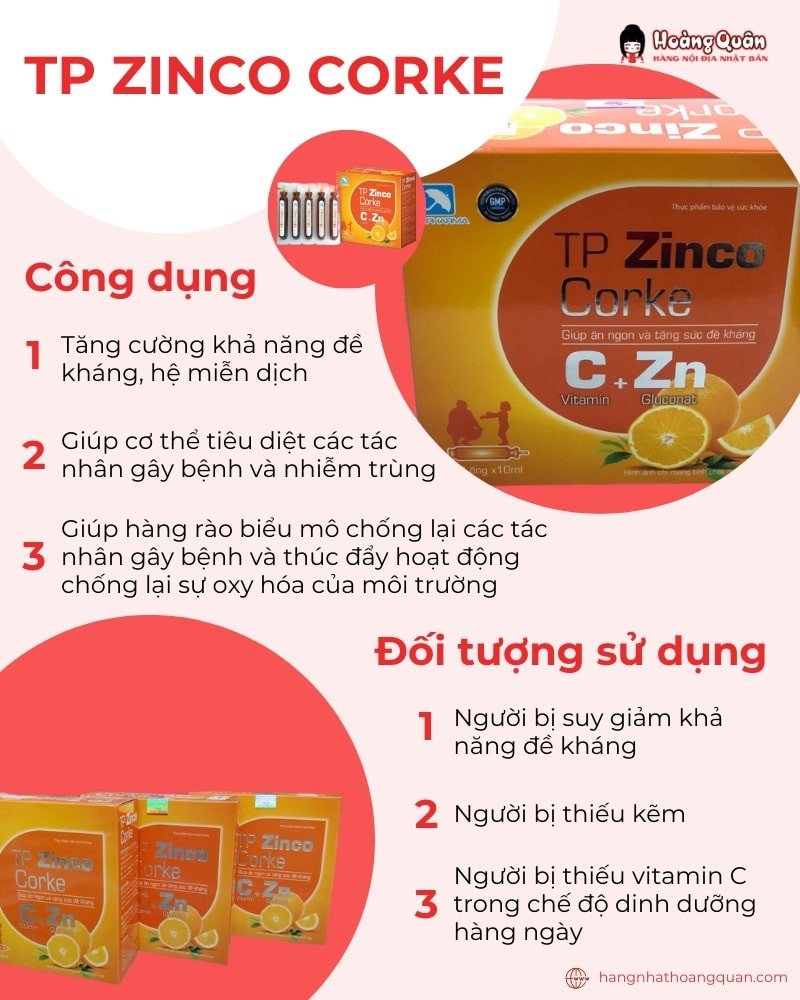 TP Zinco Corke sản phẩm giúp tăng sức đề kháng