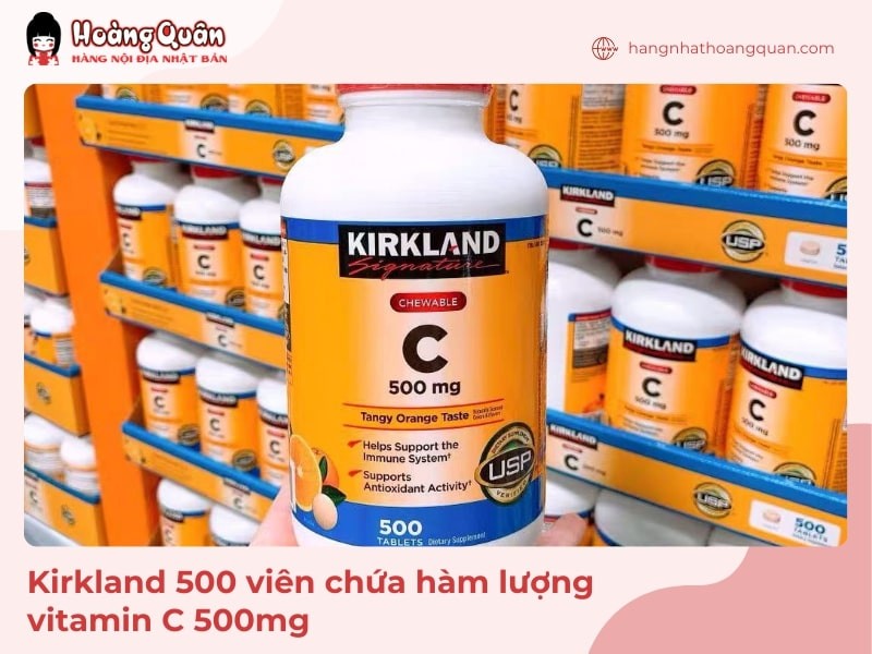 Hàm lượng vitamin C trong Kirkland khoảng 500mg