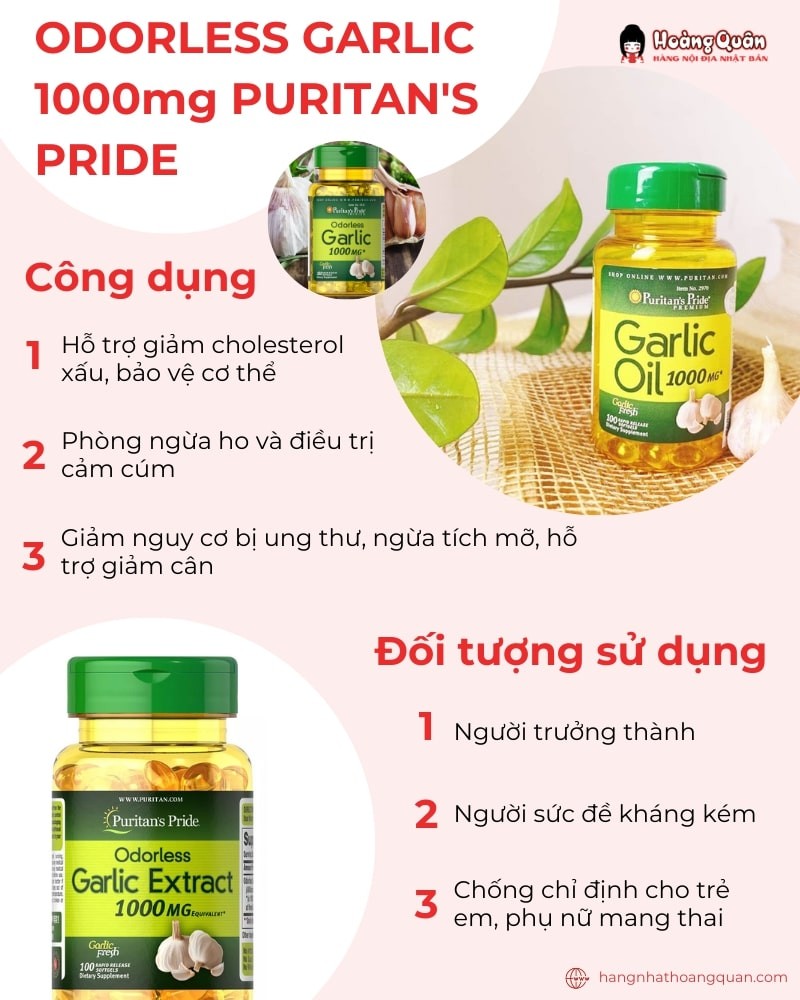 Viên tinh dầu tỏi 1000mg Puritan's Pride