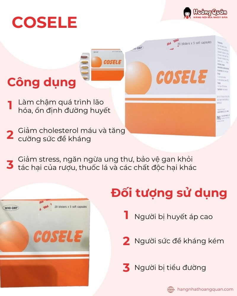 Thực phẩm chức năng tăng sức đề kháng Cosele