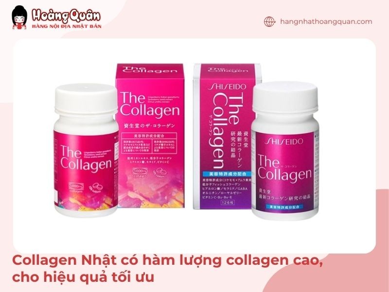 Collagen Nhật có hàm lượng Collagen cao, cho hiệu quả tối ưu