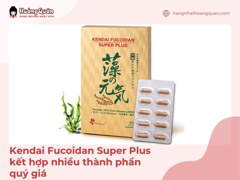 Kendai Fucoidan Super Plus kết hợp nhiều thành phần quý giá