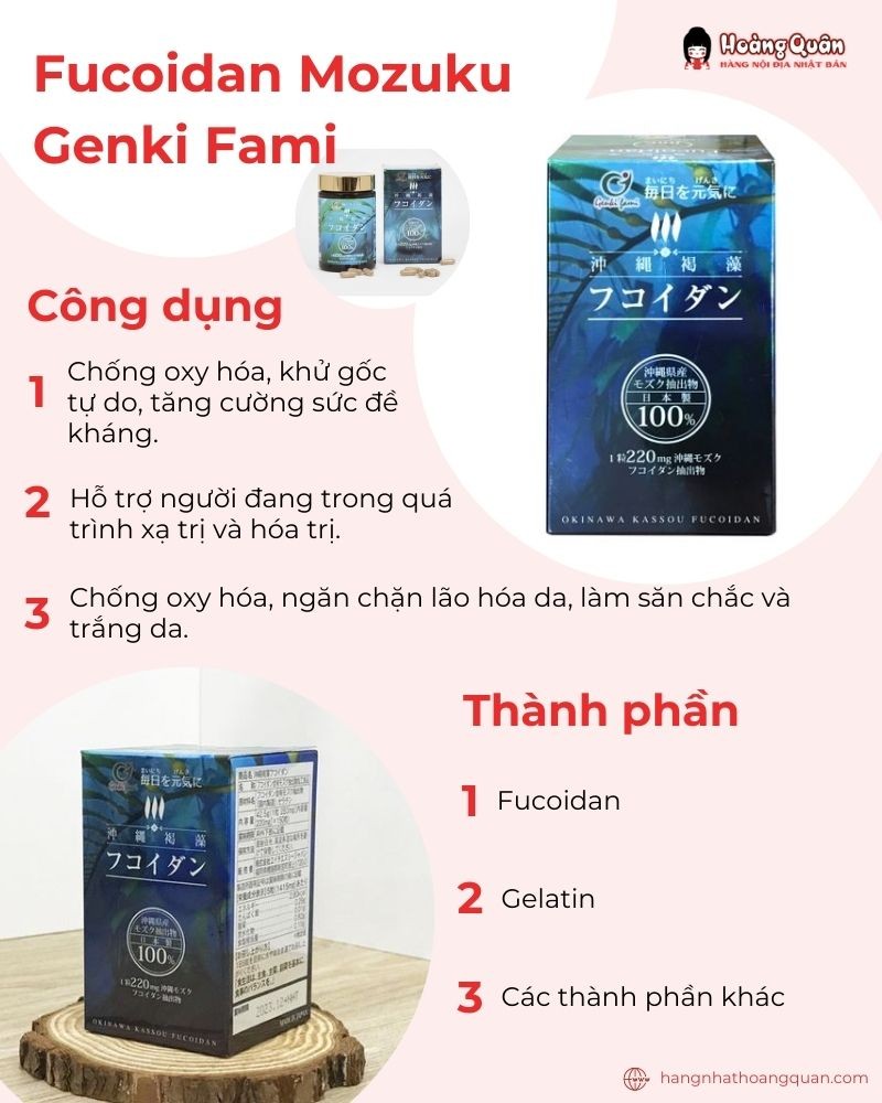 Viên uống tảo nâu Fucoidan Mozuku Genki Fami