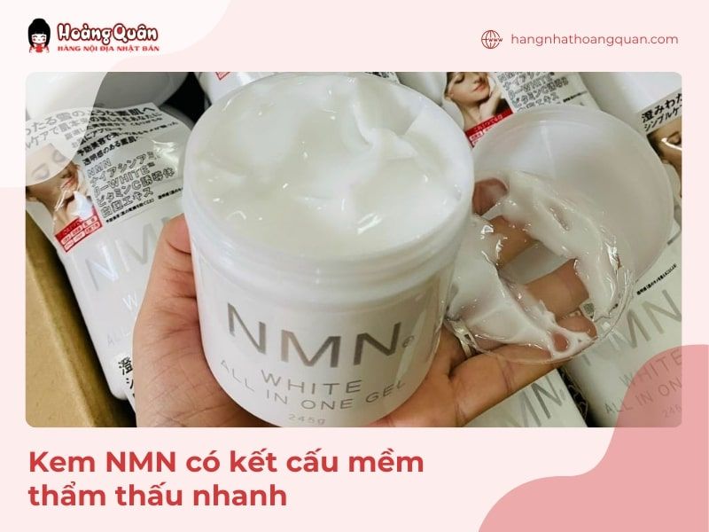 Kem dưỡng da NMN có kết cấu mềm mại giống như gel
