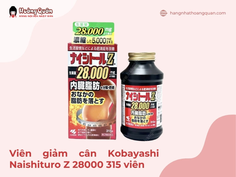 Viên giảm cân Kobayashi Naishituro Z 28000 315 viên