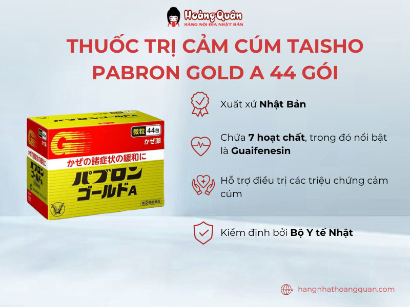 Thuốc Trị Cảm Cúm Taisho Pabron Gold A 44 Gói