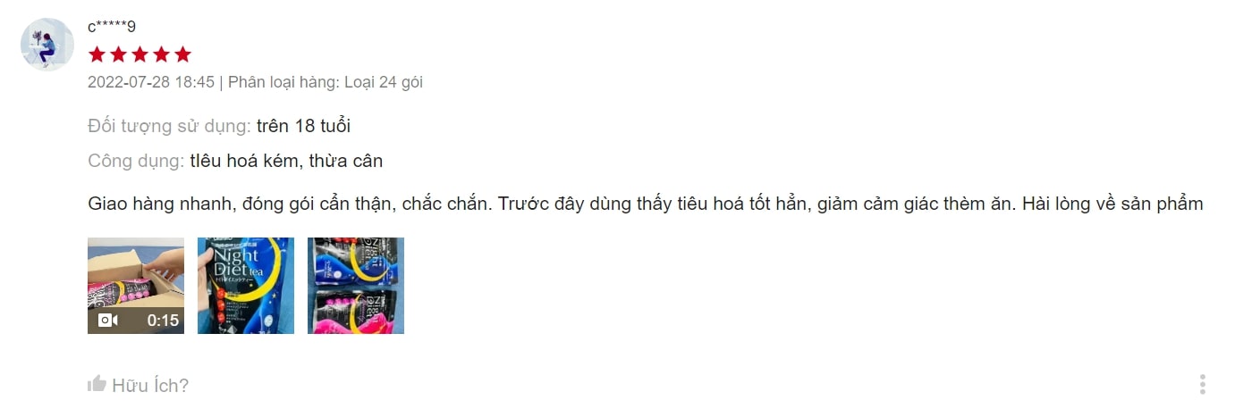 Những đánh giá tích cực từ người dùng trà tại Shopee﻿