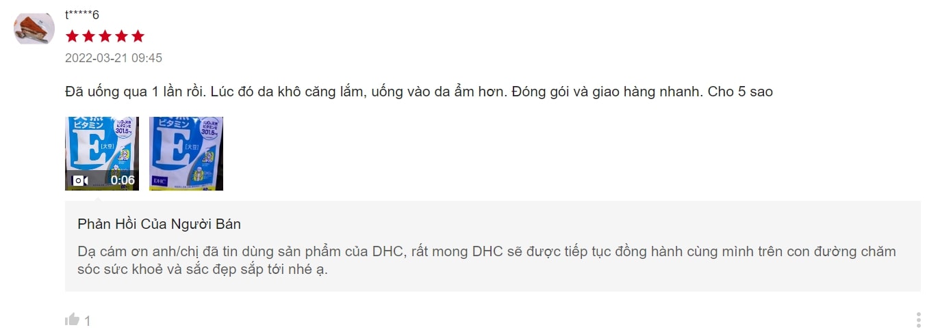 Những đánh giá tích cực từ người dùng viên uống tại Shopee
