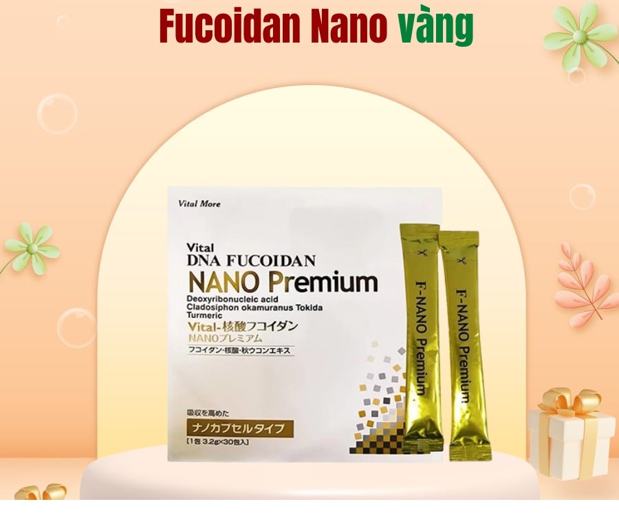 TPCN hỗ trợ điều trị ung thư Vital DNA Fucoidan Nano Premium 30 gói có đến 1g (tinh khiết đến 93%) Fucoidan tảo bẹ