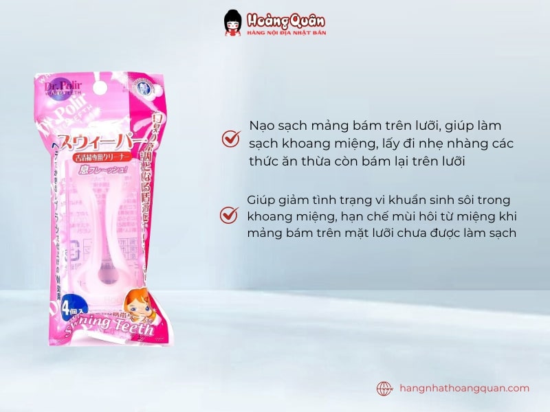 Công dụng Set 4 dụng cụ nạo lưỡi 2 đầu Tagami