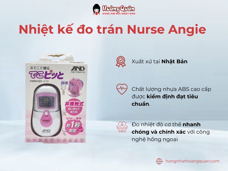 Nhiệt kế đo trán Nurse Angie màu xanh là công cụ không thể thiếu trong tủ thuốc của mỗi gia đình