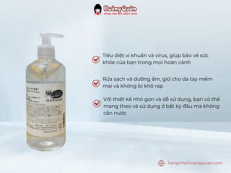 Công dụng Gel rửa tay khô Toamit 480ml