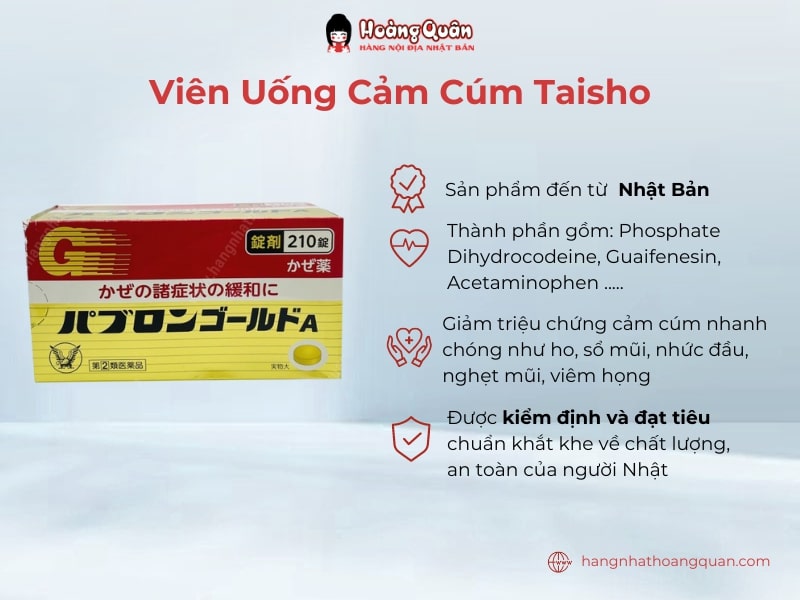 Viên uống cảm cúm Taisho 210 viên Nhật Bản an toàn, hiệu quả 
