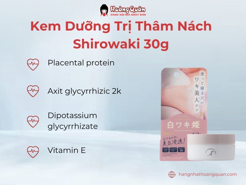 Kem dưỡng trị thâm nách Shirowaki 30g với thành phần an toàn