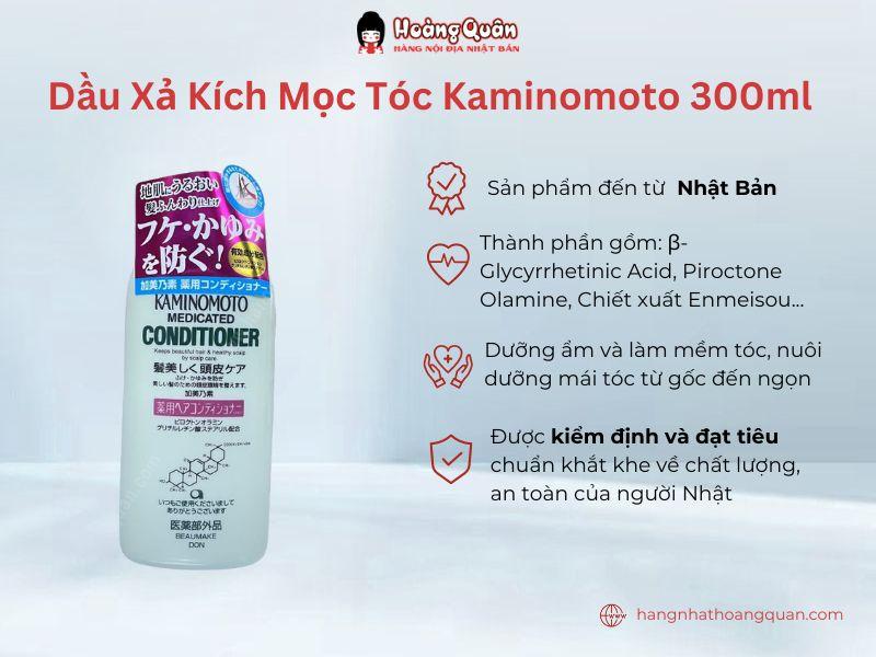 Dầu xả kích mọc tóc Kaminomoto 300ml chứa nhiều thành phần thiên nhiên