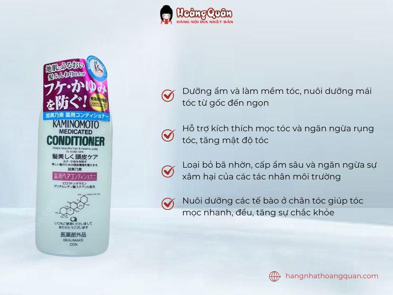 Công dụng dầu xả kích mọc tóc Kaminomoto 300ml