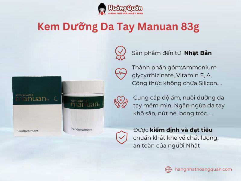 Kem dưỡng da tay Manuan 83g giúp bạn sở hữu đôi bàn tay mềm mịn