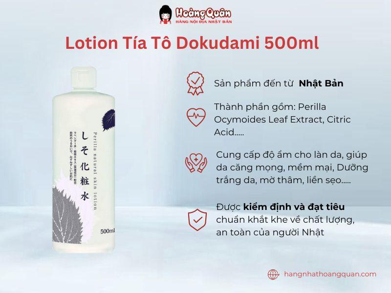 Lotion tía tô Dokudami 500ml đem lại nhiều lợi ích với làn da