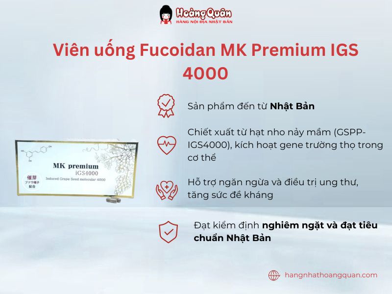 Viên uống Fucoidan MK Premium IGS 4000 - 30 viên rất được ưa chuộng tại Nhật Bản và nhiều nước trên thế giới