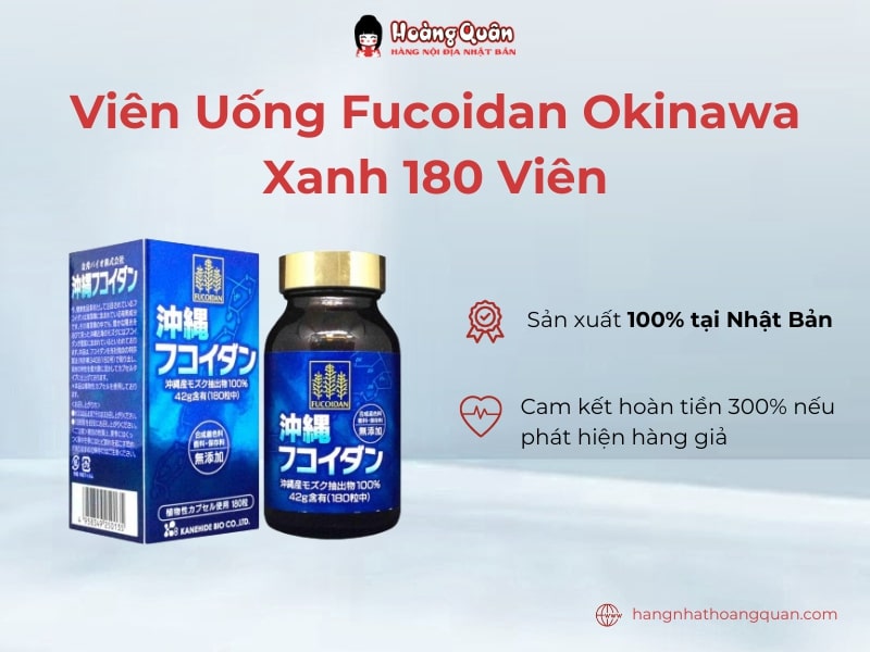 Viên Uống Fucoidan Okinawa Xanh 180 Viên hỗ trợ phòng ngừa UT