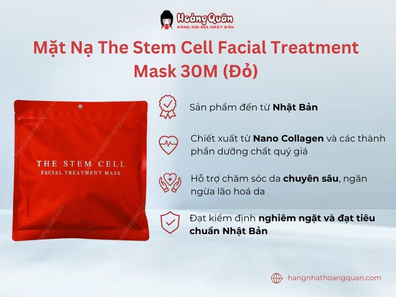 Mặt Nạ The Stem Cell Facial Treatment Mask 30M (Đỏ) luôn được ưa chuộng tại Nhật Bản và nhiều nước trên thế giới