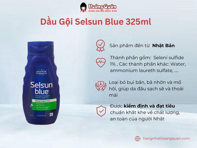 Dầu gội Selsun Blue 325ml giúp cải thiện nhanh vấn đề về gàu ngứa, rụng tóc