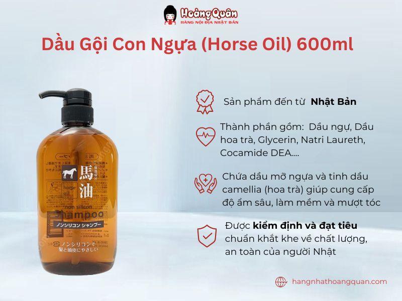 Dầu gội Con Ngựa (Horse Oil) 600ml nuôi dưỡng tóc chắc khỏe