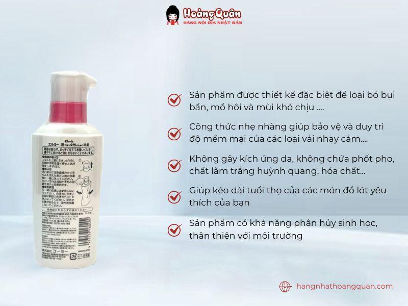 Ưu điểm nước giặt đồ lót Elmie Kose 200ml