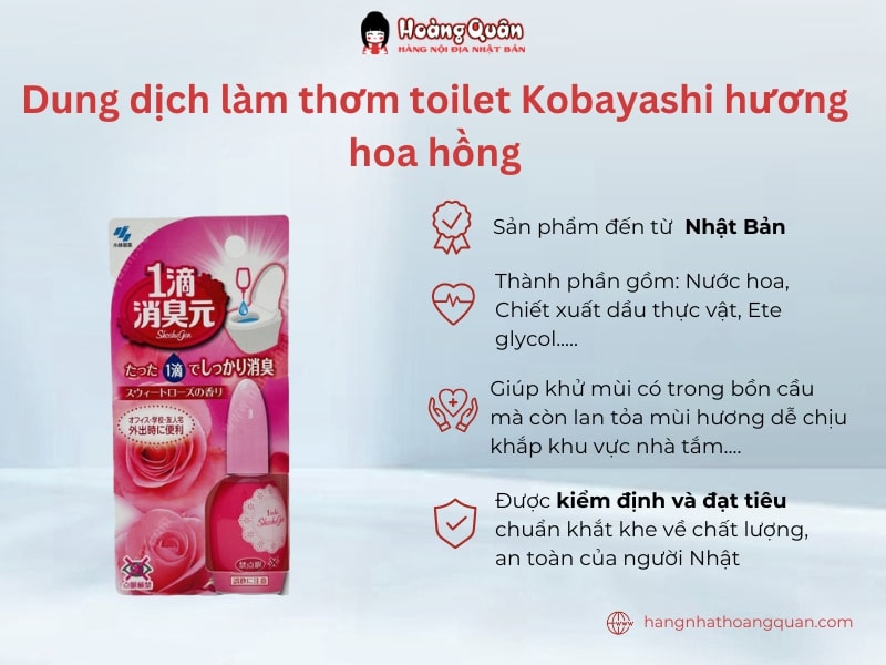 Dung dịch làm thơm toilet Kobayashi hương hoa hồng