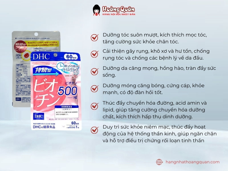 Viên uống DHC Biotin vừa nuôi dưỡng sắc đẹp, vừa tăng cường sức khỏe tinh thần và thể chất