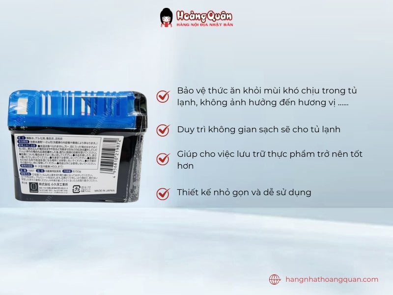 Ưu điểm Khử mùi tủ lạnh than hoạt tính Sumi-Ban 150g