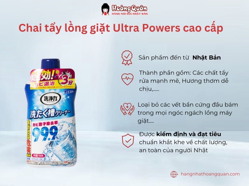 Chai tẩy lồng giặt Ultra Powers
