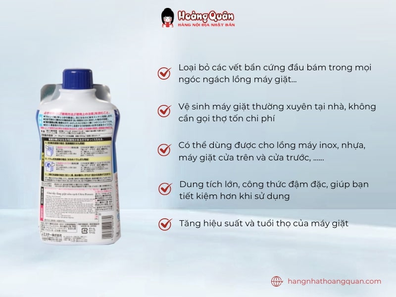 Ưu điểm sử dụng ngay chai tẩy lồng giặt Ultra Powers cao cấp 550gr