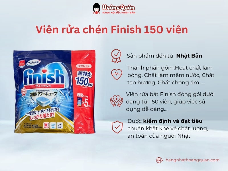 Viên rửa chén Finish 150 viên