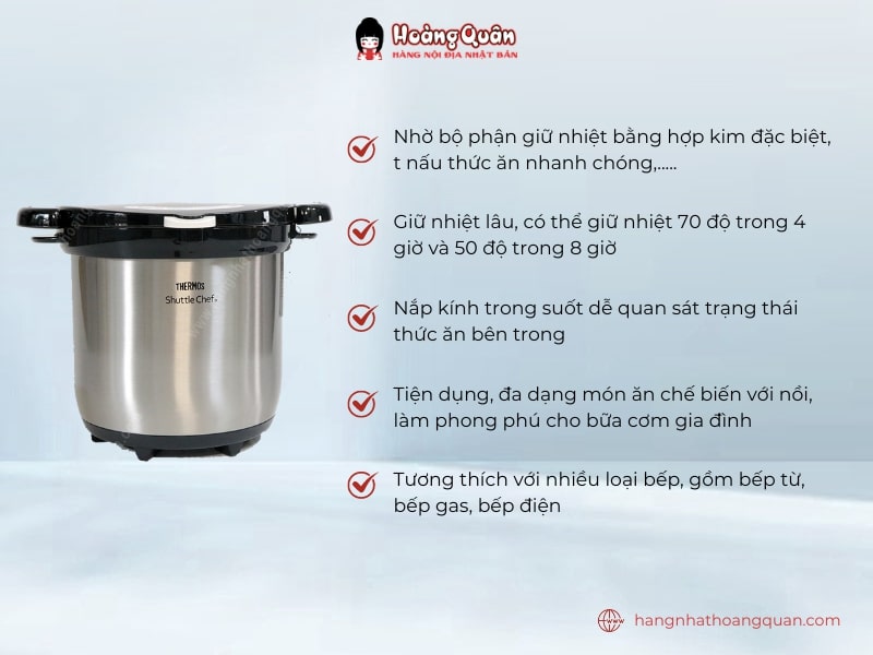 Ưu điểm nồi ủ Thermos 4.5l