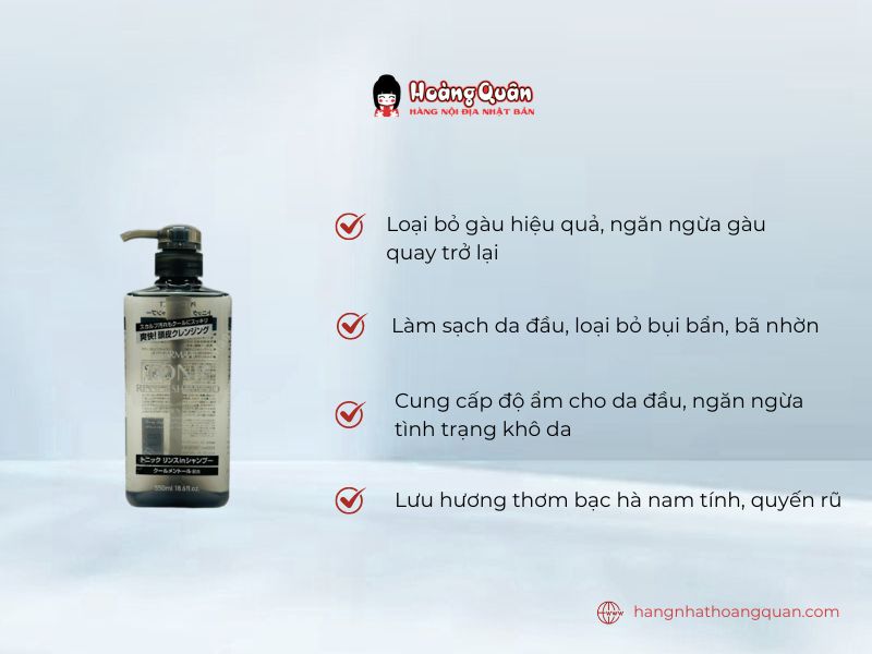 Dầu Gội Nam Tonic Bạc Hà 550ml mang đến trải nghiệm mát lạnh, sảng khoái