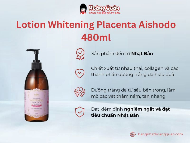 Lotion Whitening Placenta Aishodo 480ml 