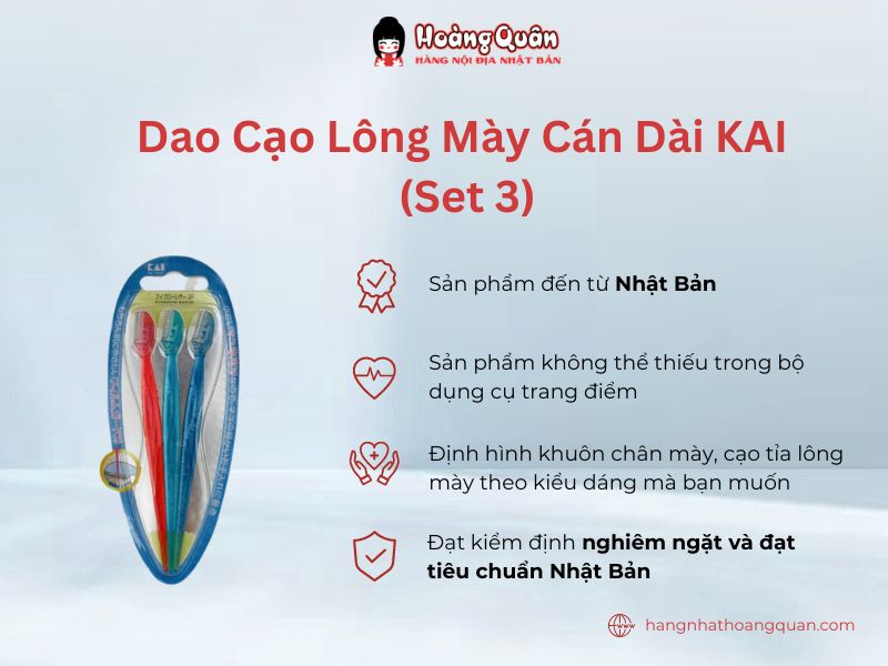Dao Cạo Lông Mày Cán Dài KAI