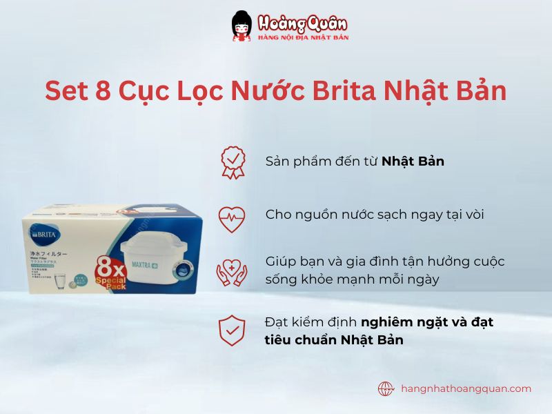 Set 8 Cục Lọc Nước Brita Nhật Bản