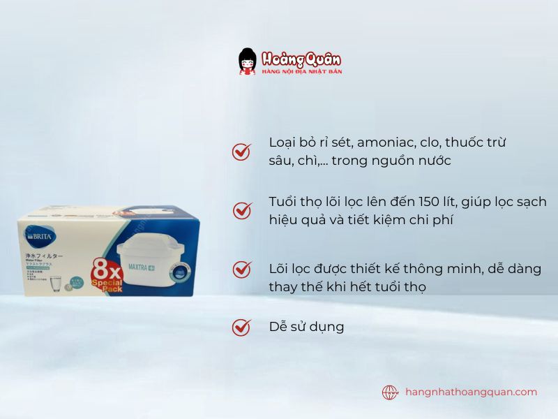 Set 8 Cục Lọc Nước Brita Nhật Bản dễ sử dụng, hiệu quả cao