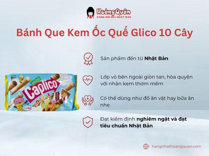 Bánh Que Kem Ốc Quế Glico 10 Cây rất được ưa chuộng