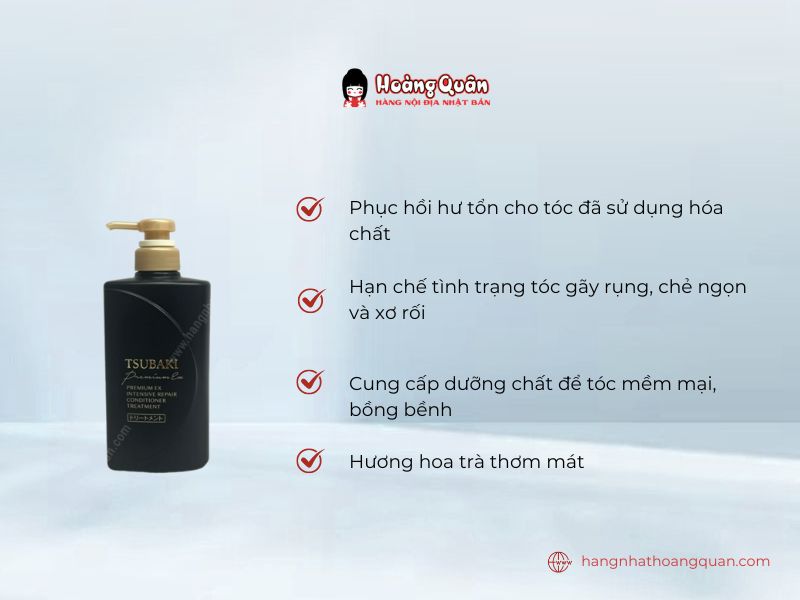 Dầu Xả Tsubaki Phục Hồi Hư Tổn Nặng & Giảm Gãy Rụng