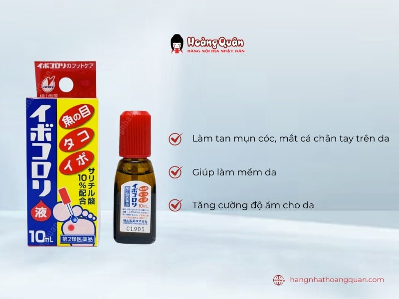 Công dụng Dung Dịch Bôi Mụn Cóc, Chai Chân Ibokorori 10ml