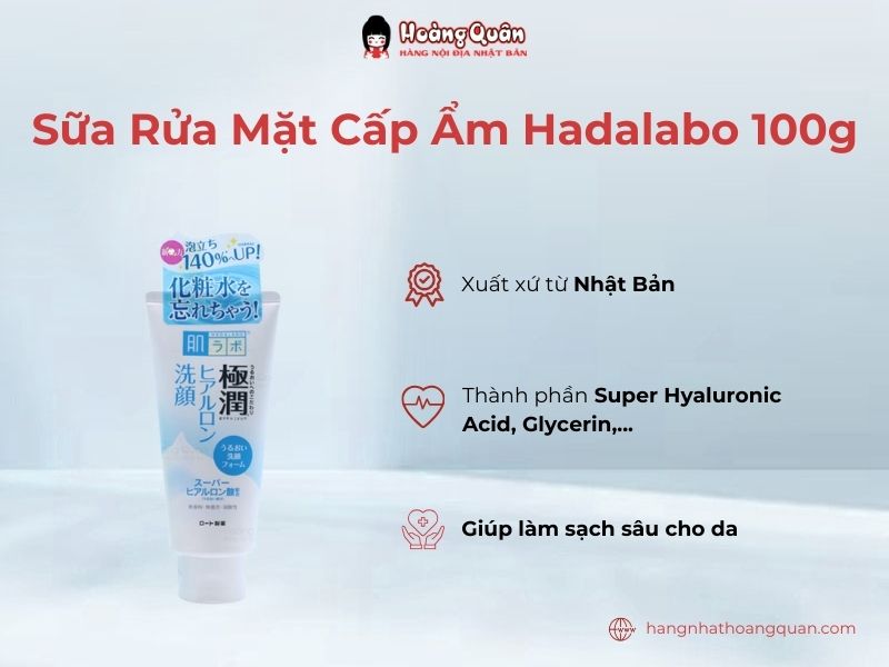 Sữa Rửa Mặt Cấp Ẩm Hadalabo 100g