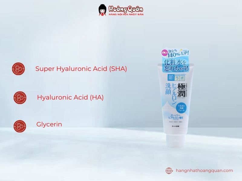 Thành phần sữa rửa mặt cấp ẩm Hadalabo